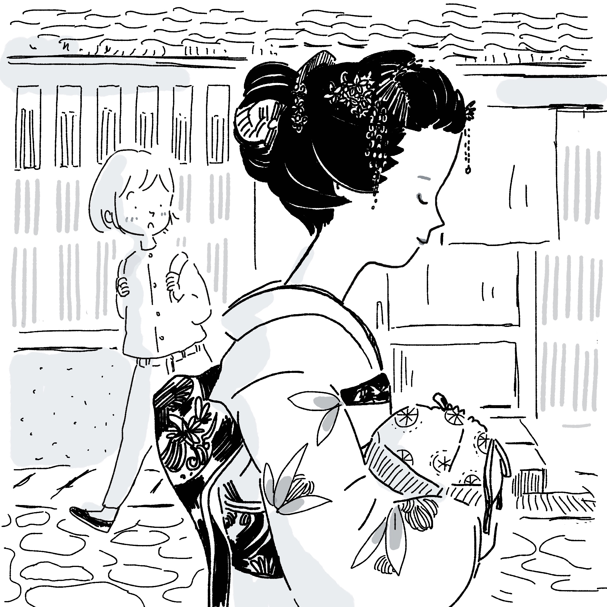 【八戸ブックセンター】ギャラリー展「本で旅をしよう」イラスト制作